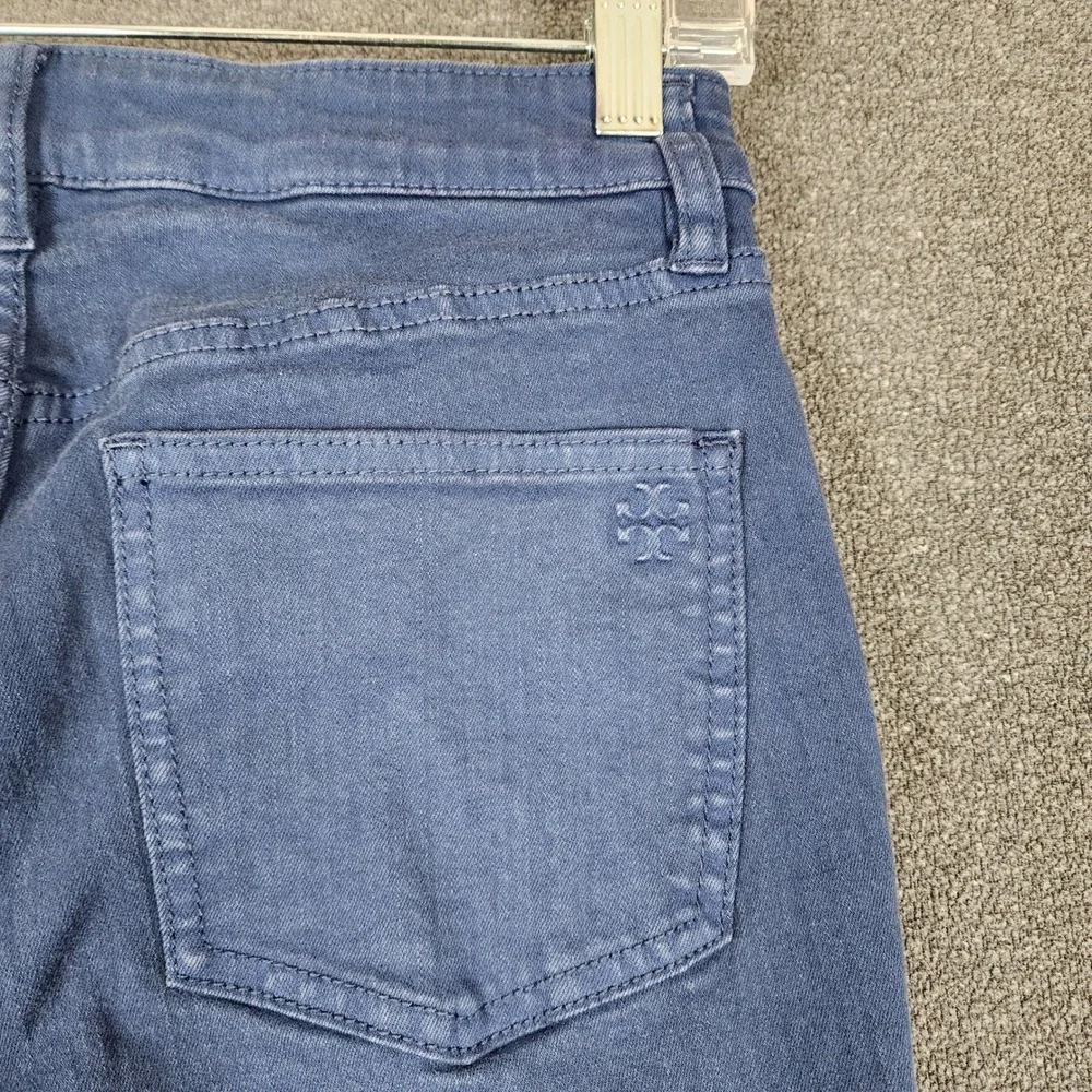 Tory Burch Straight Leg Jeans Blue Denim Womens Size 28 Style 20151209‎ Mid Rise